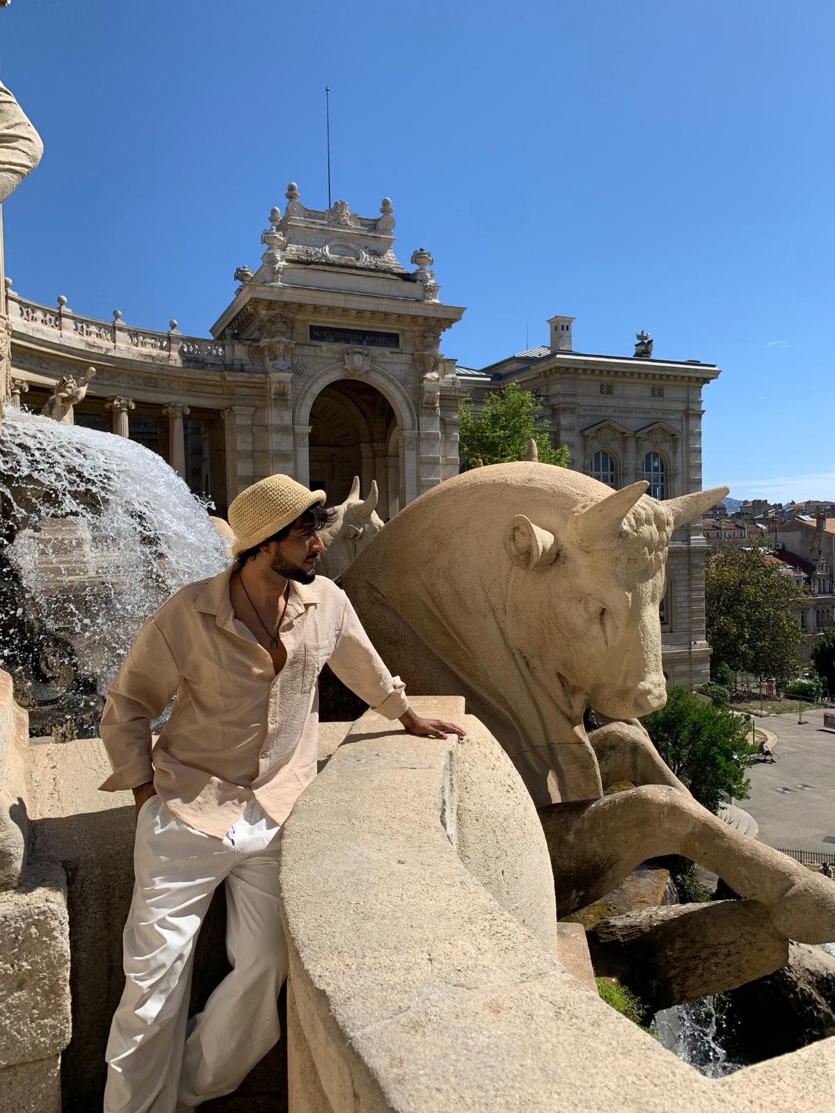 Pradip visiting Palais Longchamp in Marseille